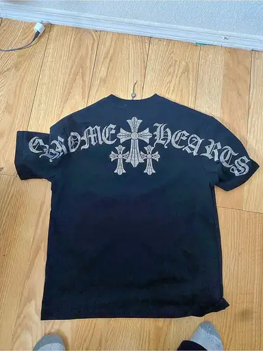 Chrome Hearts Black Rhinestone Cross Graphic Tee Like New