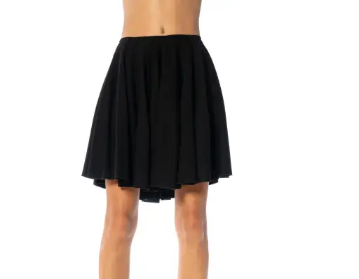 1990S Alaia Black Wool Pleated Flared Skirt