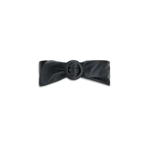 Black Calf Leather Bos Taurus High-Waist Belt