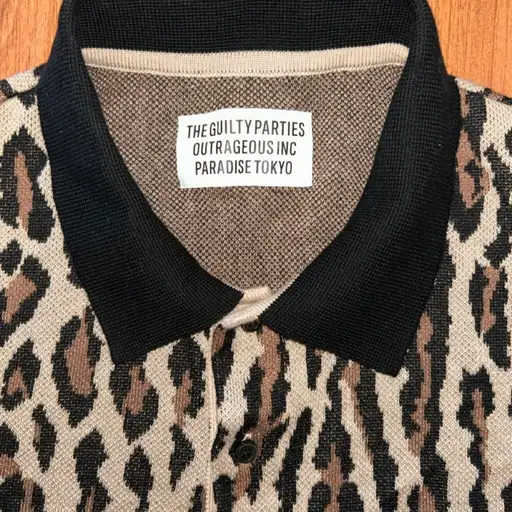 Wacko Maria - Leopard-Jacquard Polo Shirt  XL