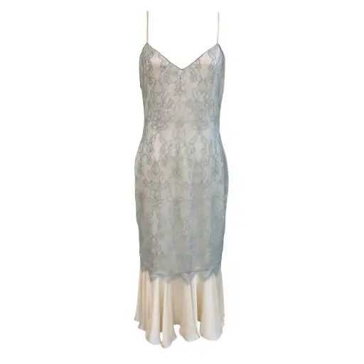 Chloé Spring Summer 1999 Blue Lace Gown
