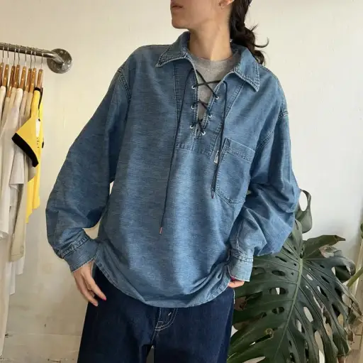 Vintage Blue Blue Japan 🇯🇵 Lace Pullover