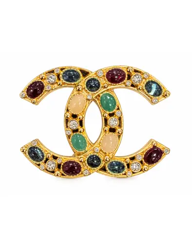 Chanel Multicoloured Stone Brooch