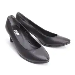 イッセイミヤケ フェットISSEY MIYAKE FETE ステッチレザーヒールパンプス 黒青23.5