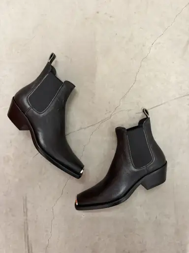 Calvin Klein 205W39NYC steal toe aged boots