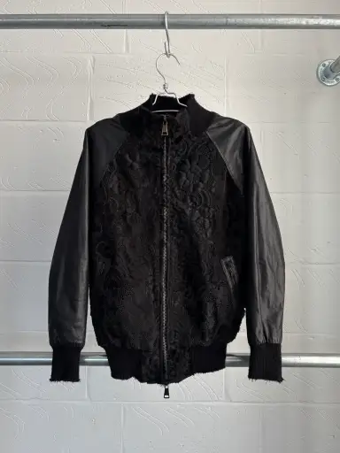 GIORGIO BRATO LEATHER PONY HAIR JACKET