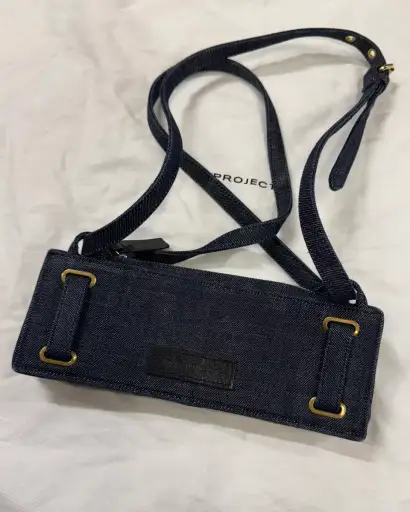 Y/Project Accordion Navy Blue Denim Bag