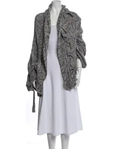 Patterned Open Front Sweater