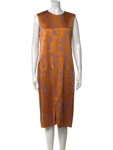 Floral Print Midi Length Dress