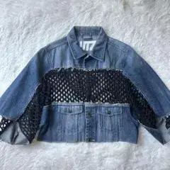 【希少】LUTZ HUELLE ネットバルコニー デニムジャケット メッシュ