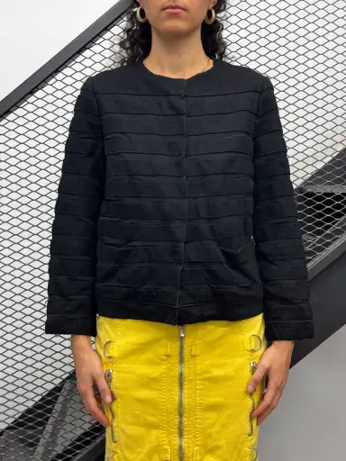 SS2008 Prada Black Striped Panels Light Jacket