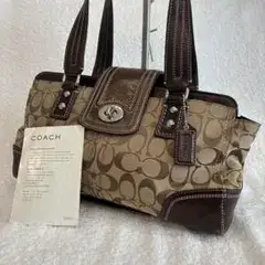 COACH コーチ シグネチャー ハンドバッグ ターンロック F13975