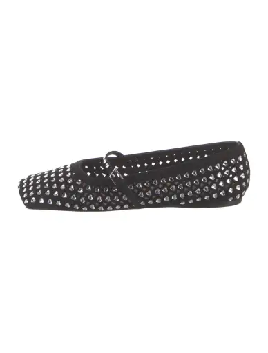 Suede Patterned Ballet Flats