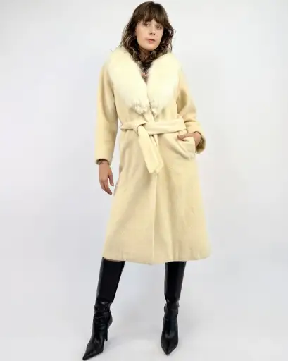 Christian Dior Hold Me Close White Fur Coat