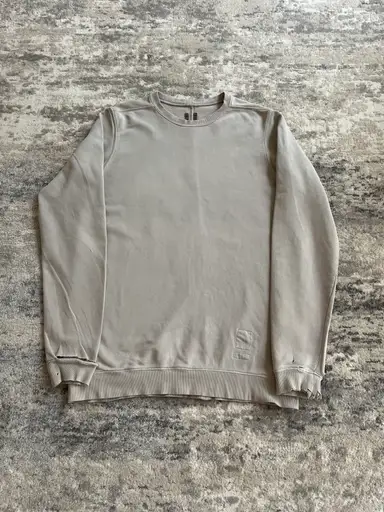 rick owens ss16 "cyclops" cream distressed crewneck