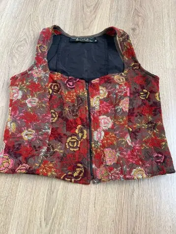 Kaat tilley top oranje bruin vintage 38 wol wollen viscose