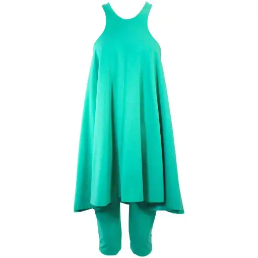 NORMA KAMALI Mint Green Stretch Knit Dress & Crop Pants Size M