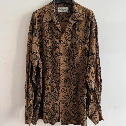 Guilty Parties Japan Brown and black snake print button-up shirt #snakeprint