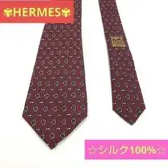 【⭐️HERMES⭐️】エルメス　ネクタイ レッド フランス シルク 100％