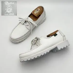 Paraboot × ARPENTEUR パラブーツ アーペントル コラボ モカシン デッキシューズ レザー 本革 ホワイト 白 UK7 25.5cm 革靴 メンズ 靴