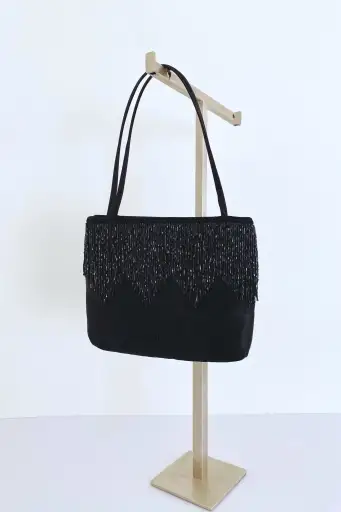 GIANFRANCO FÉRRÉ black satin handbag