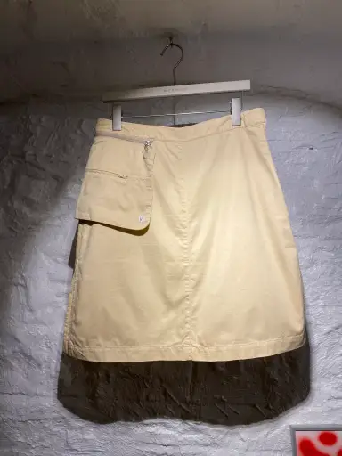 Walter. Van Beirendonck W&LT Light Yellow Zipper Pocket Midi Skirt