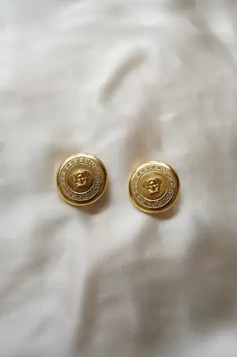 Gianni Versace Medusa Crystal Pavé Earrings