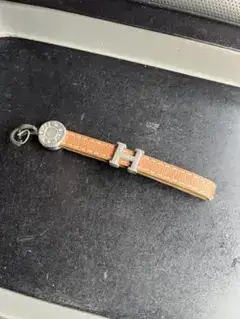 HERMES キーホルダー ブラウン レザー