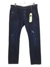 New Yohji Yamamoto Coming Soon Brand Distressed Jeans Dark Blue Rinse Wash 36x37