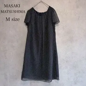 MASAKI MATSUSHIMA ワンピース M ドット シフォン フォーマル