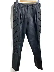 【中古】arrston volaju◆kohshin satoh/サイドギミック/バイカーモチーフ/ボトム/FREE/レザー/BLK//【メンズウェア】