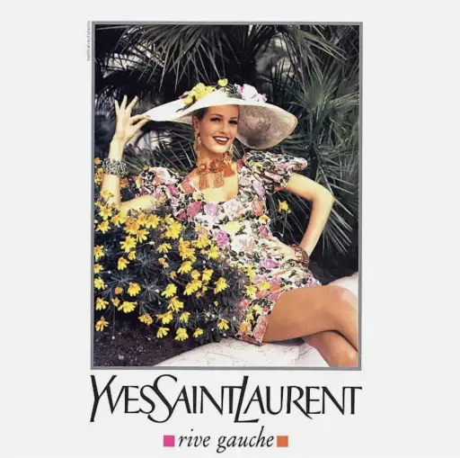 Vintage 90s Yves Saint Laurent Strapless Floral Cotton Corset Dress, SS 1992