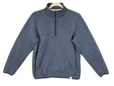 Norse Projects Sindri Bonded Neoprene Top Men's Size Small 1/4 Zip Heather Navy