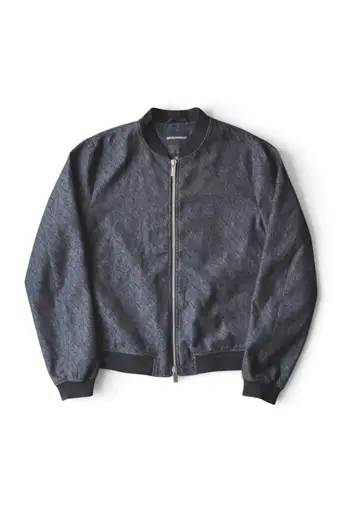 00's~ "EMPORIO ARMANI" Wool Pattern Double-Zip Blouson