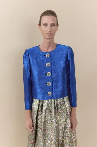 Yves Saint Laurent Rive Gauche FW 1990 Runway Silk Jacquard Set