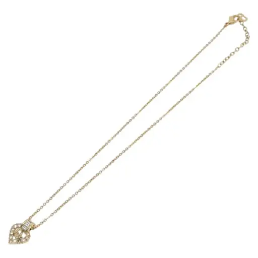 Christian Dior Logo Heart Pendant Metal Gold Metal Necklace Jewelry (Pre-Owned)