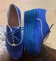 Missoni Blue Lace Up‎ Espadrille Platform Shoes Women’s Size 6