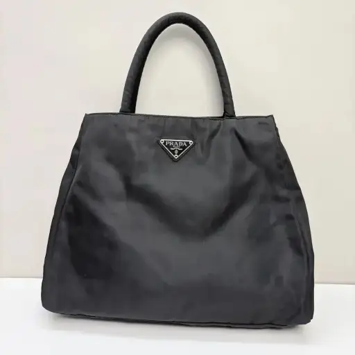 PRADA Twin black nylon logo handbag