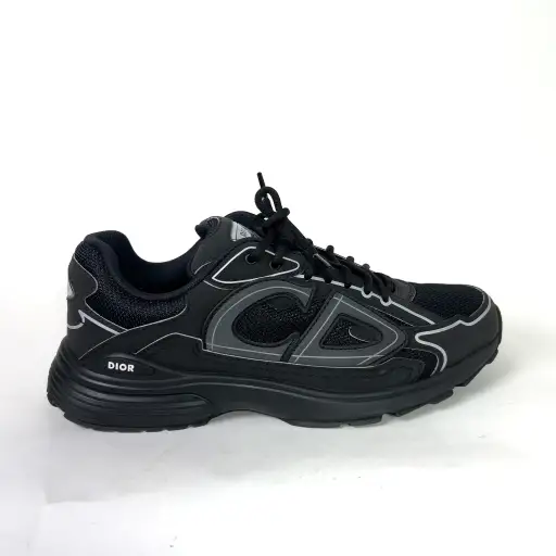Dior B30 Triple Black Mesh Microfiber Sneakers