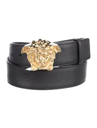Medusa Insignia Leather Waist Belt