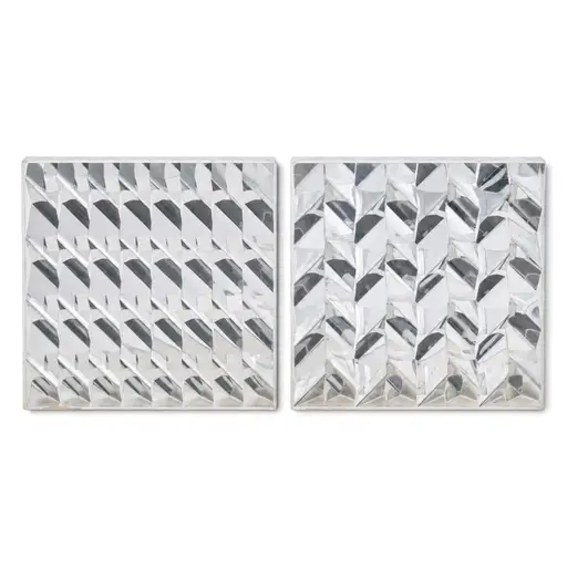 Pair Clear Acrylic Geometric Op Art Displays