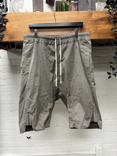 SS2015 Rick Owens ‘Faun’ Dust ‘Basket Swinger’ Drop Crotch Shorts
