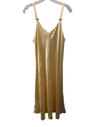 Christian Dior Size L Peach Beige Polyester Satin Sleeveless Dress