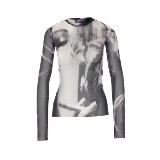 Jean Paul Gaultier Women Smoking Women Print Long Sleeves Top