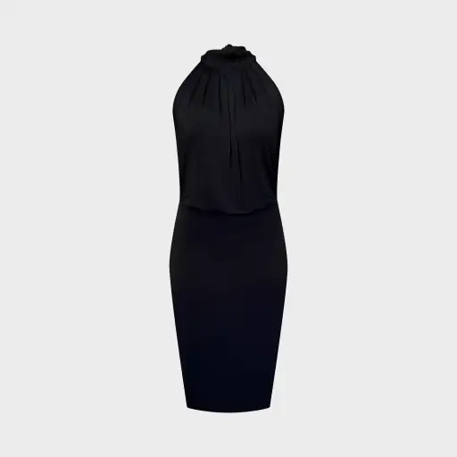 Black Pleated Open-Back Dress Gucci 2000s by Tom Ford