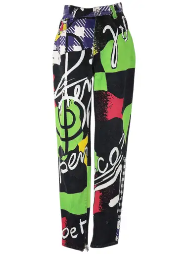 1991 Versace Jeans Couture Pop Art Printed Jeans