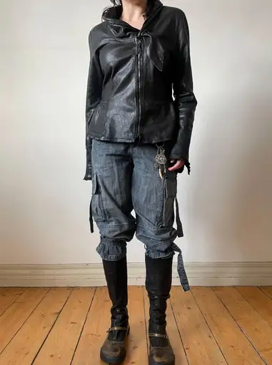 Emporio Armani FW 2007 black leather jacket 