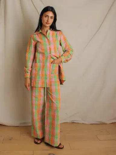 Ysl Seersucker Plaid Suit