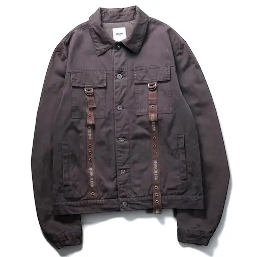 "MOSCHINO JEANS" tape strap design short tracker jacket