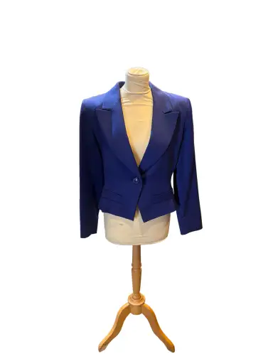 Yves Saint Laurent Variation Blazer, Size 42, Royal Blue, 100% Wool - Made in France
